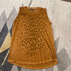 LIFE NATURE LOVE bronze safety pin tank top small